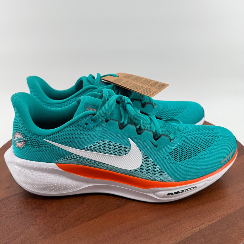 Nike Air Zoom Pegasus 41 NFL Miami Dolphins Teal Orange IB3200-300 Mens Size 13